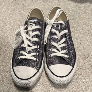 Converse Glittery Black and White Sneakers